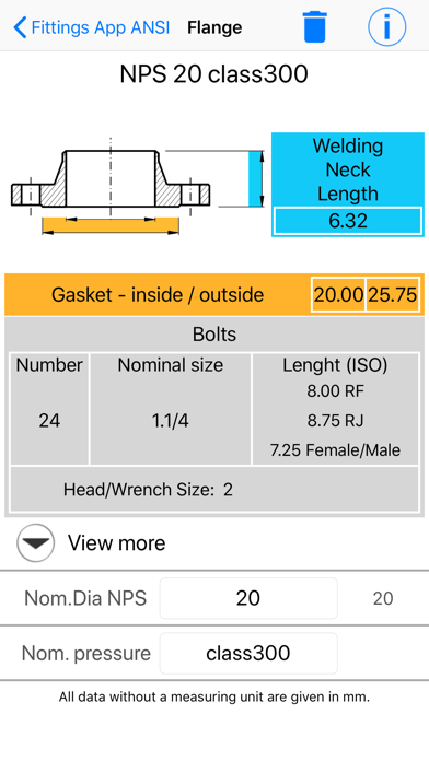 Fittings App ANSI screenshot 2