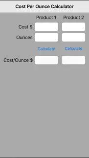 cost per ounce calculator iphone screenshot 1