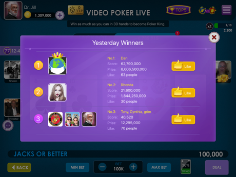 Cheats for Video Poker Live