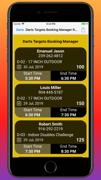 Darts Targets Booking Manager screenshot-8