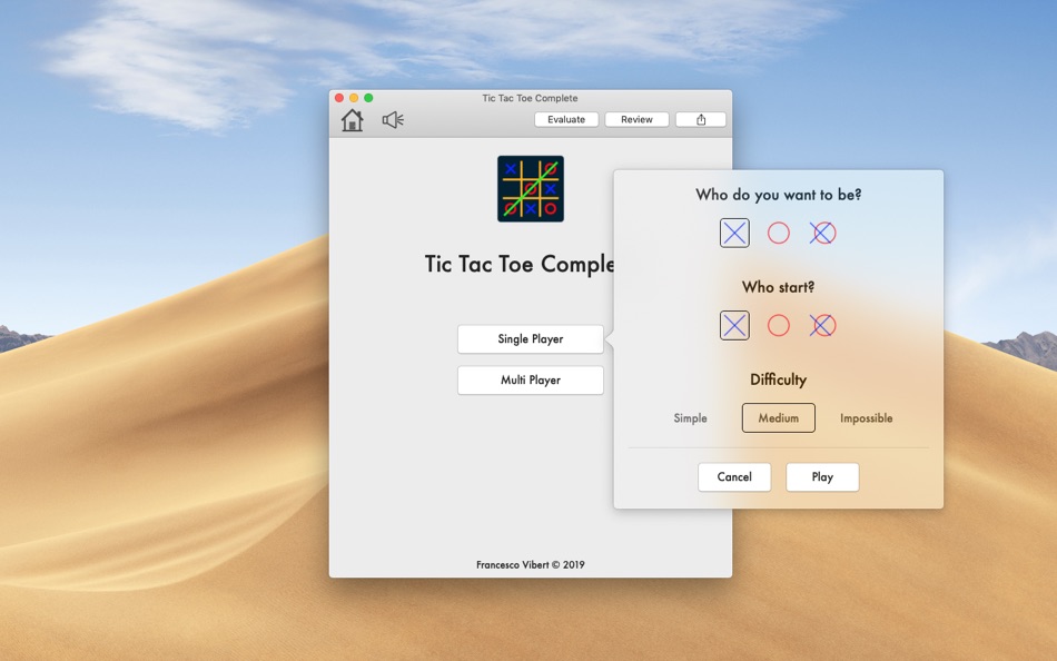 #3. Tic Tac Toe Complete (macOS) 由: Francesco Nicolas Fabio Vibert