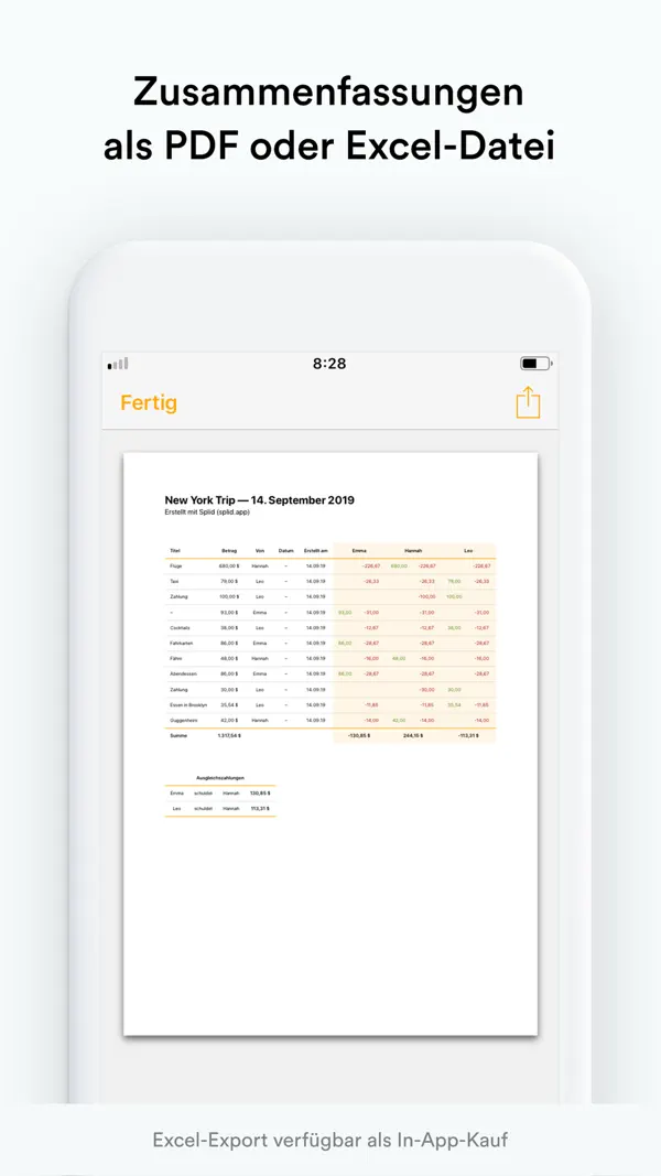 Splid – Abrechnen mit Freunden iPhone App Screenshot 4 – Finanzen