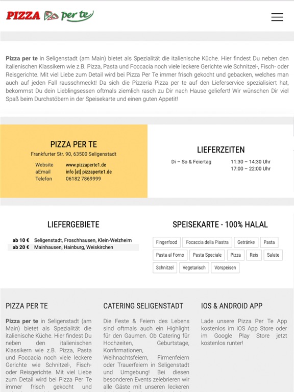 Screenshot #4 pour Pizza Per Te (Seligenstadt)