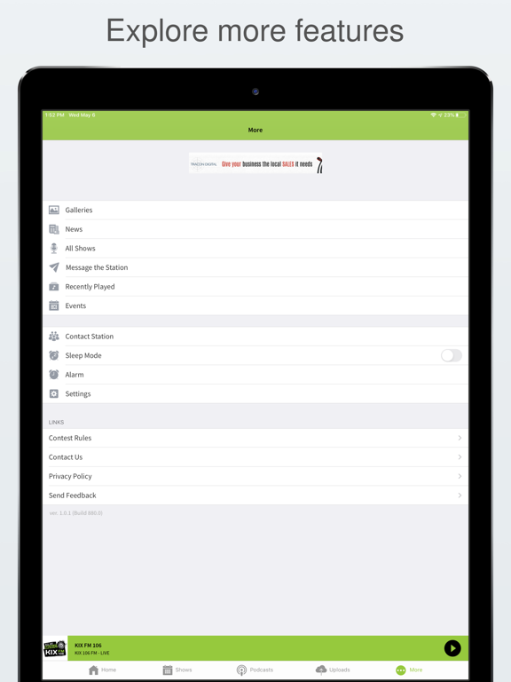 KIX FM 106 iPad screenshot