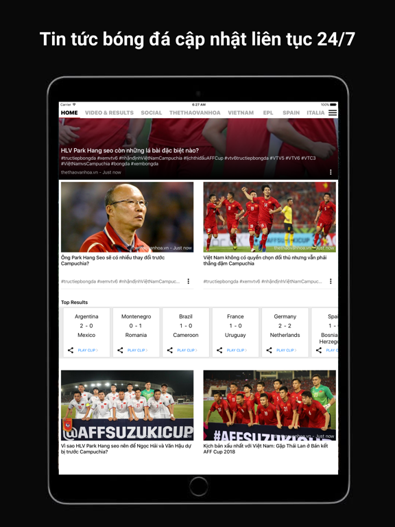 Screenshot #4 pour SB Tin bóng đá - clip C1, EPL