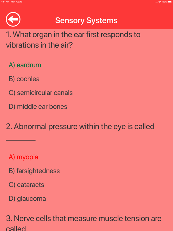 Human Biology Quiz iPad screenshot