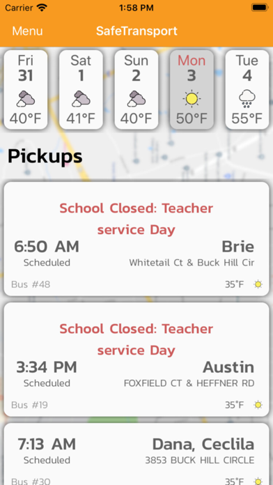 Screenshot #3 pour SafeTransport Family App