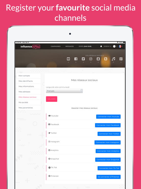 Influence4You iPad screenshot 3 - Social Networking app