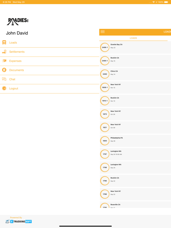 Roadies Trucks iPad screenshot 3 - Productivity app