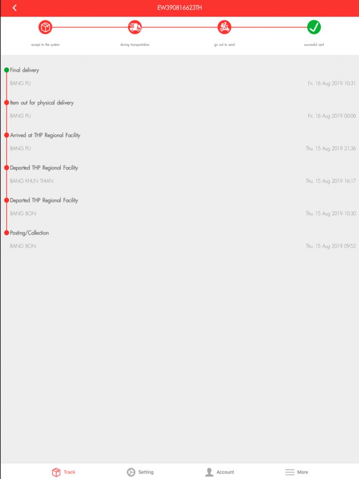 TrackandTrace Thailand Post