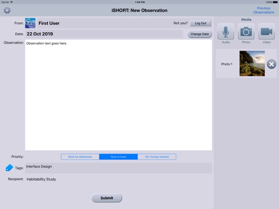 iSHORT iPad screenshot