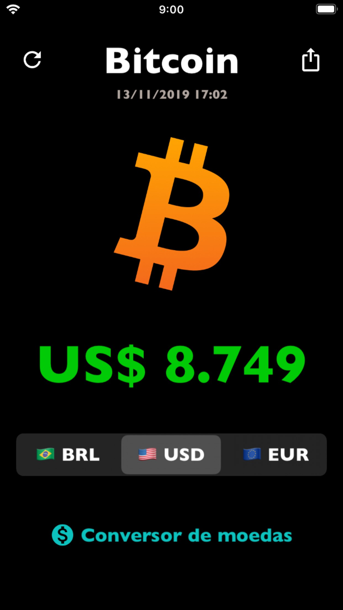 Preço Bitcoin price BTC rate