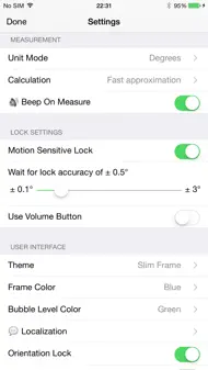 Bubble level and Clinometer iphone bilder 3
