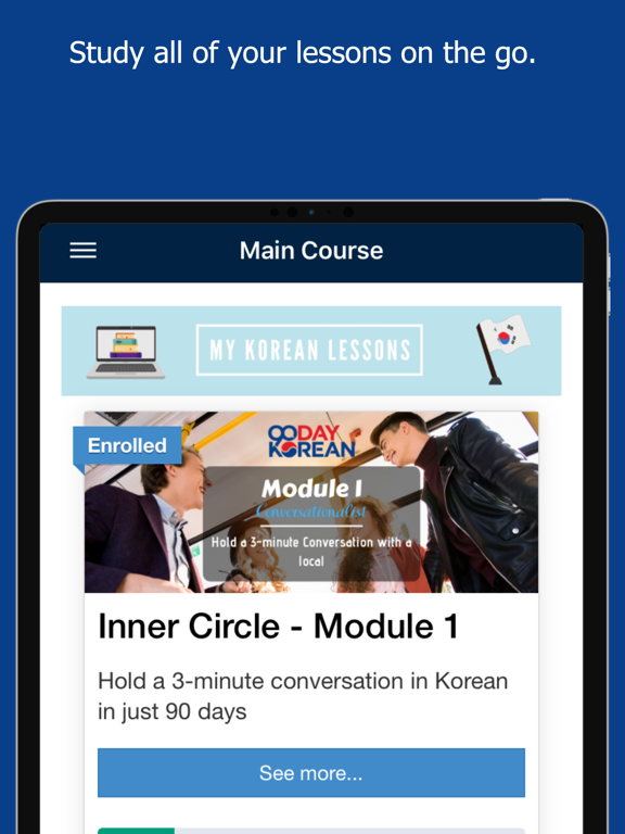 90 Day Korean iPad screenshot 1 - Education app
