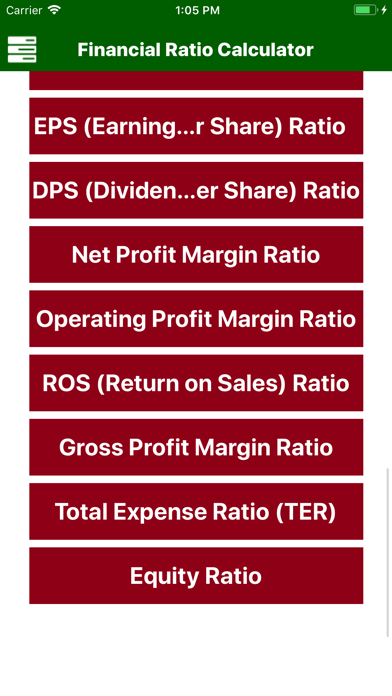 Financial Ratio Calculator Screenshot