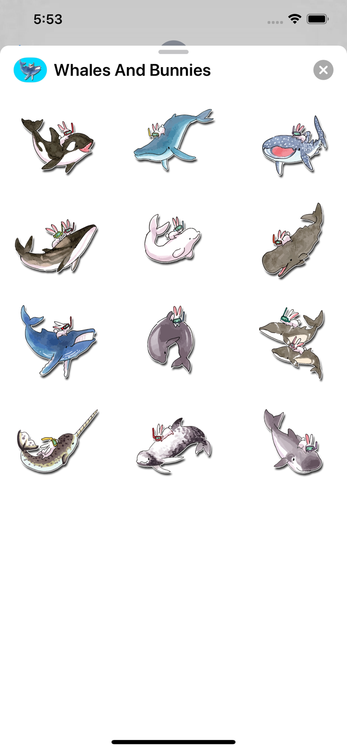 Whales and Bunnies Stickers