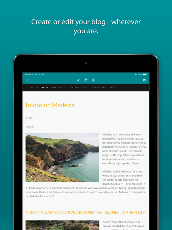 Jimdo Creator iPad screenshot 5 - Productivity app