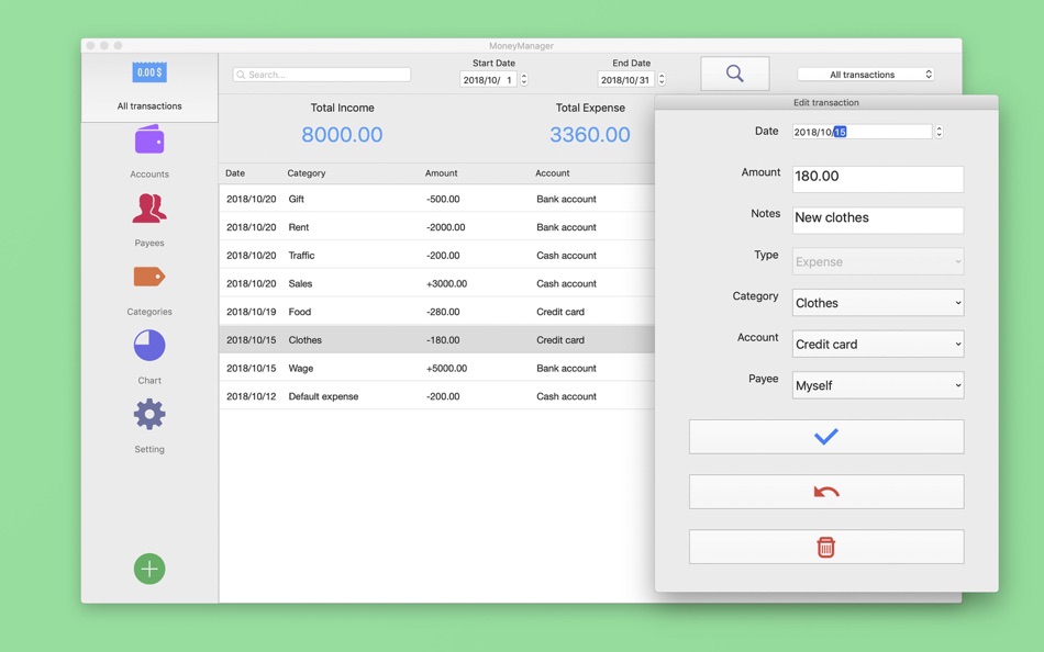 #5. Money Manager- Expense Tracker (macOS) 由: 辉英 钟
