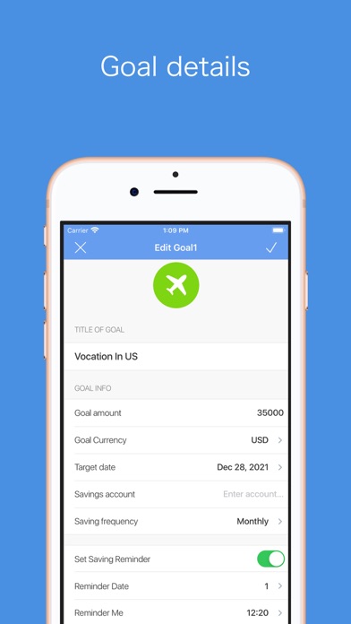 Screenshot #3 pour Money Goal - Goals Tracker