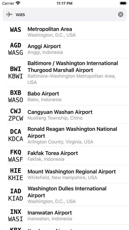 Airport Codes screenshot 2 of 2