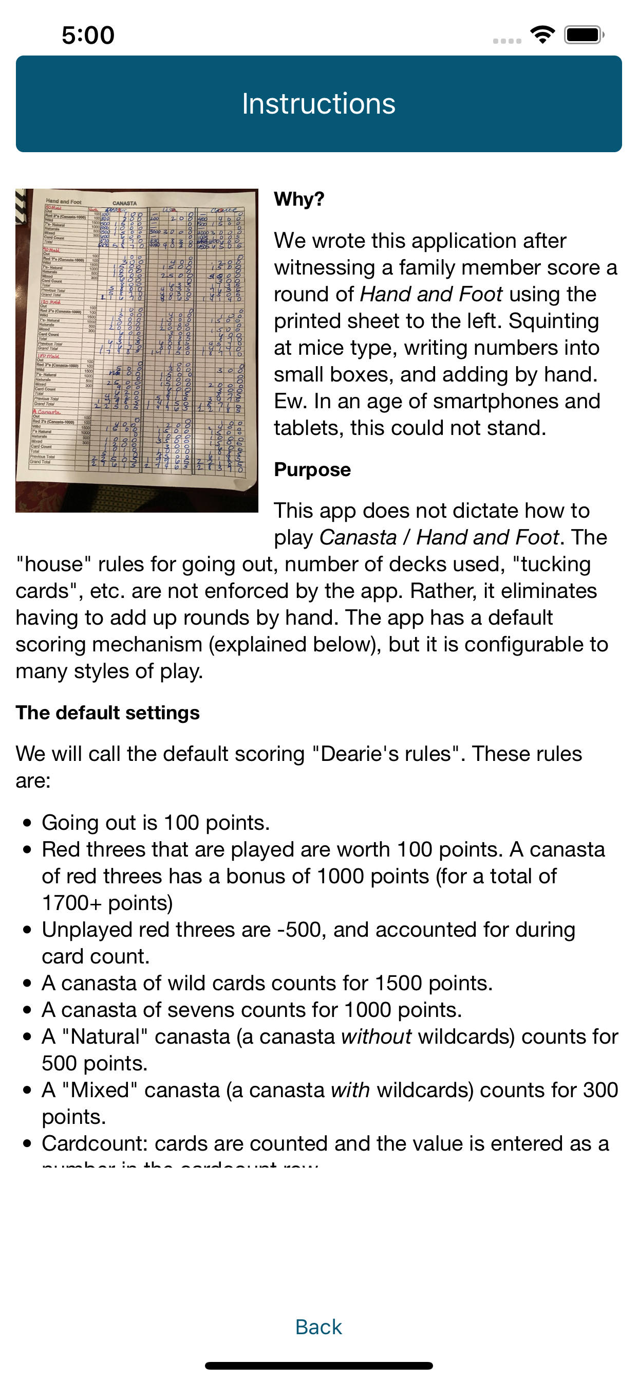 Hand and Foot Calculator