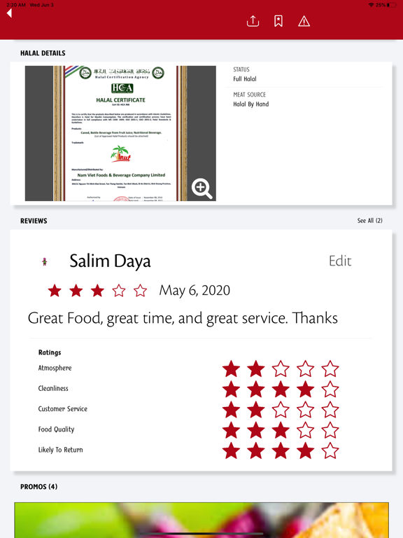 iEatHalal iPad screenshot 5 - Food & Drink app