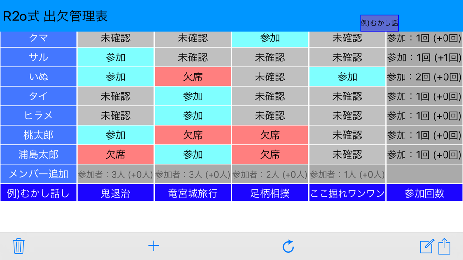 #6. R2o式 出欠管理表 (iOS) By: Atsuo Kazama