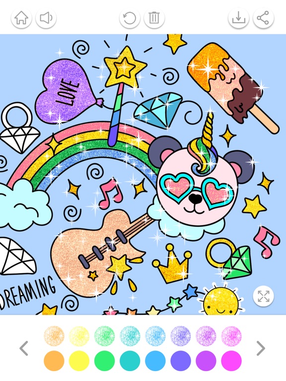 Screenshot #6 pour Kawaii Coloring Book Glitter