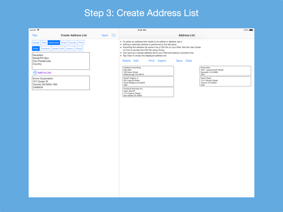 Address Label Creator iPad screenshot