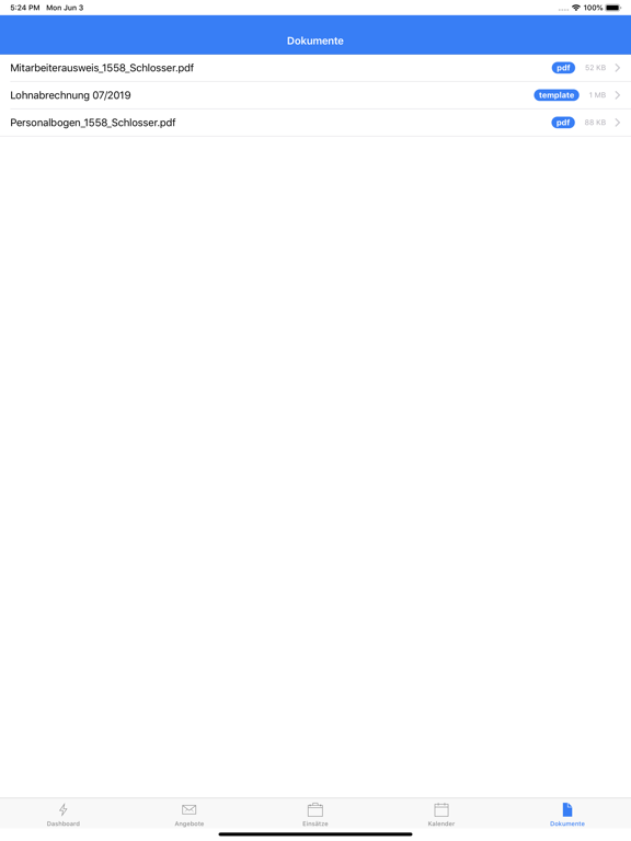 Timecount Terminal iPad screenshot