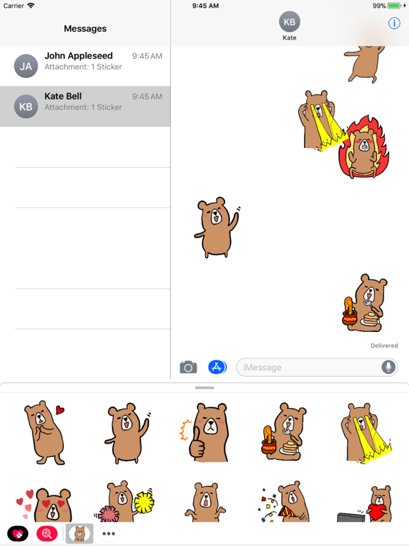 くまさんのステッカー kumasan sticker iPad screenshot 3 - Stickers app
