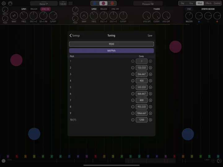 Capture d'écran de Shoom Synthesizer sur iPhone 3