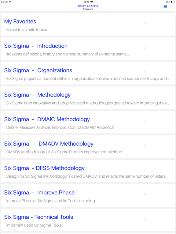 Six Sigma Brilliant iPad screenshot