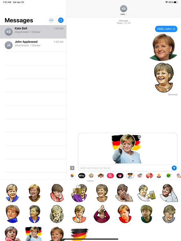 Screenshot #4 pour Angela Merkel Stickers Pack