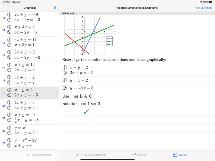 Practice Simultaneous Eqns