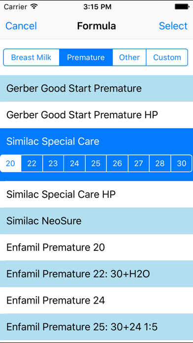 NICU Nutrition Calculator Screenshot