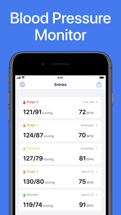 Blood Pressure App Monitor Screenshot