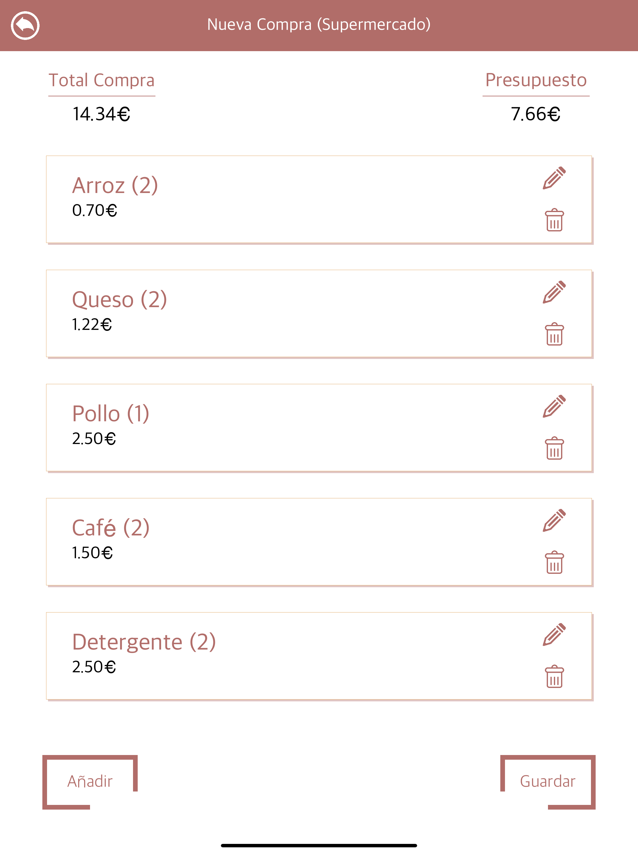 En_cesta - Easy Shopping List