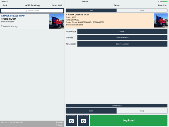 HCSS Ticket Writer: Log trucks screenshot 2