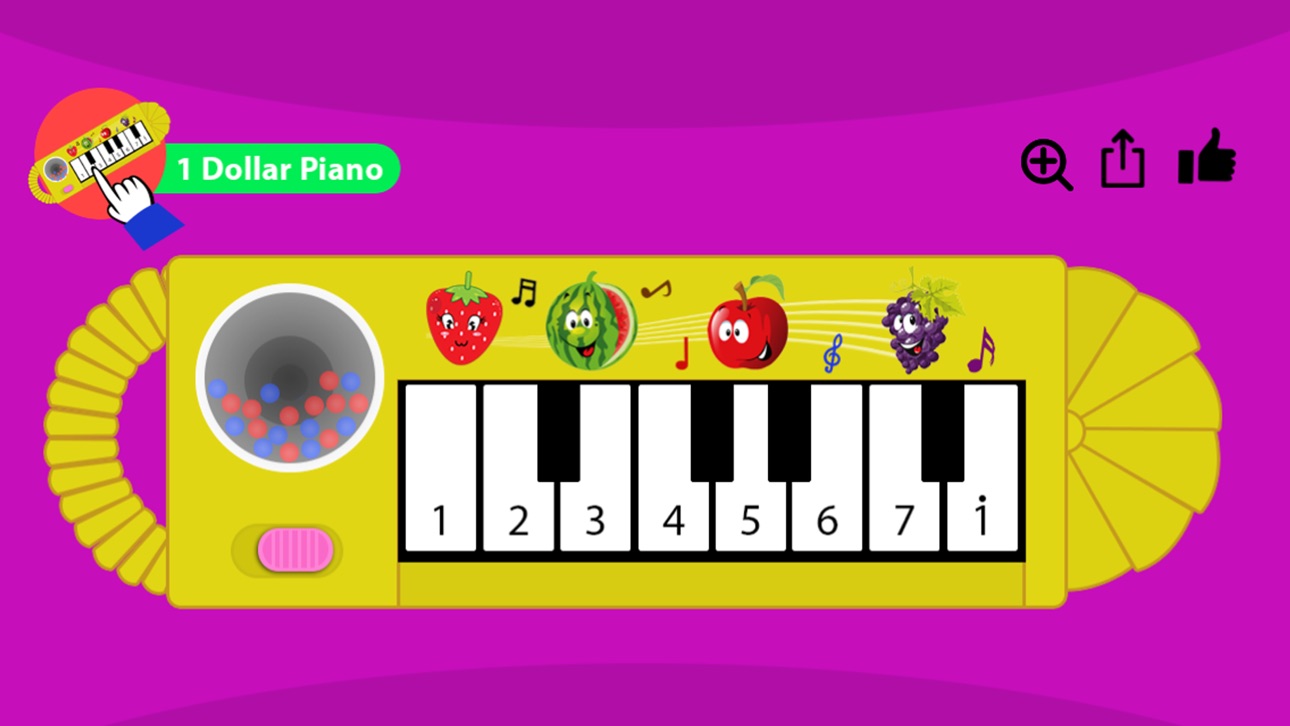 Screenshot 1 of 1 Dollar Piano
