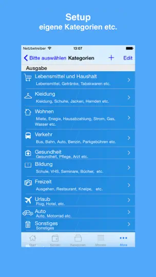 Screenshot von Haushaltsbuch To Go auf dem iPhone 5
