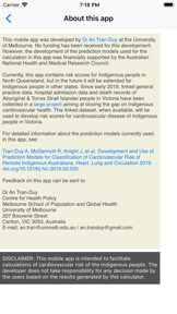 Indigenous CVD Risk Calculator screenshot