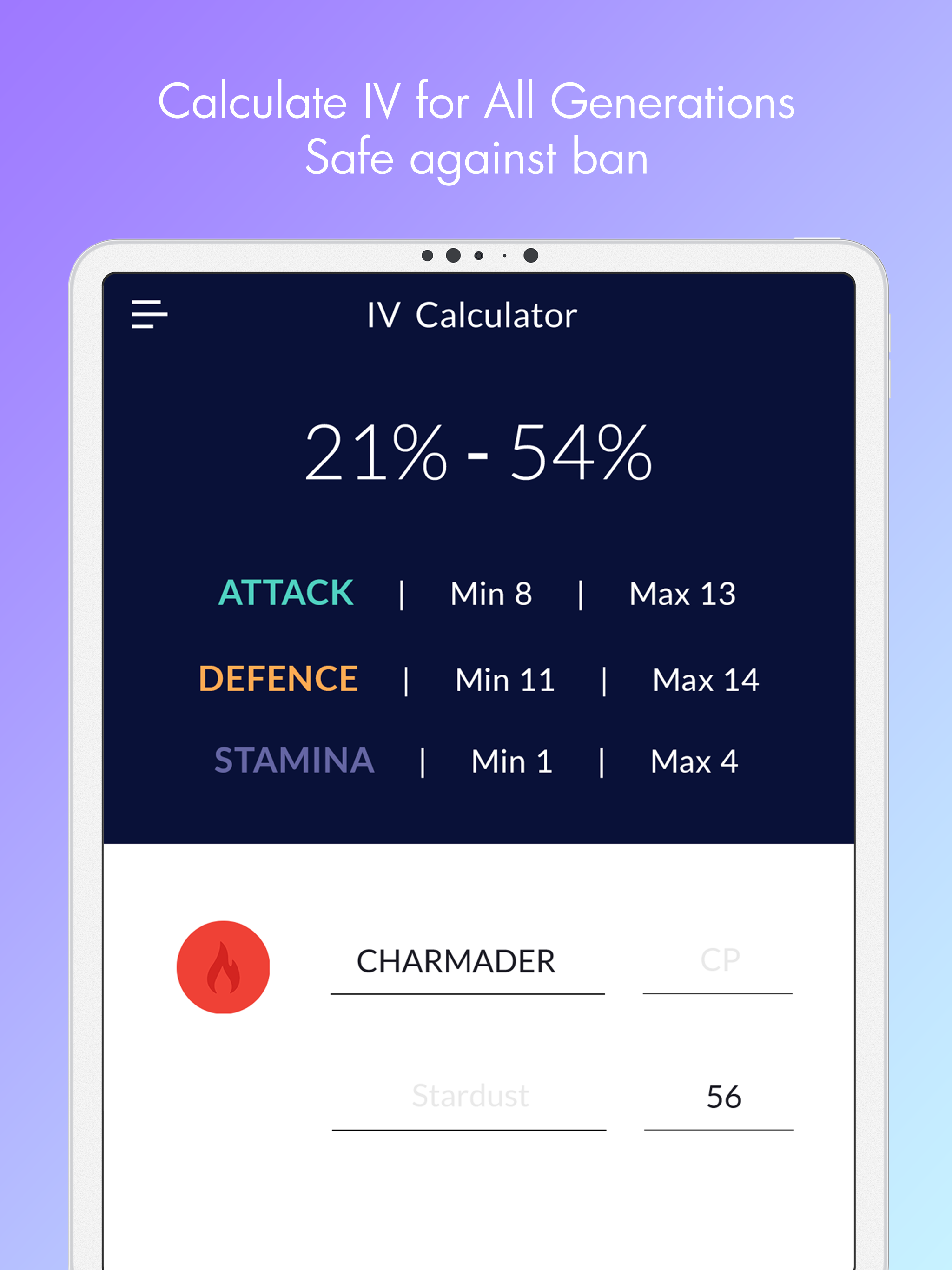 Evolution CP & IV Calculator screenshot 4