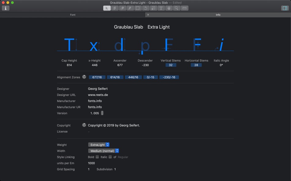 #4. Glyphs Mini 2 (macOS) 由: schriftgestaltung.de