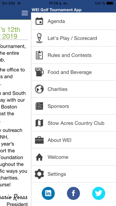 WEI Golf Tournament App Screenshot
