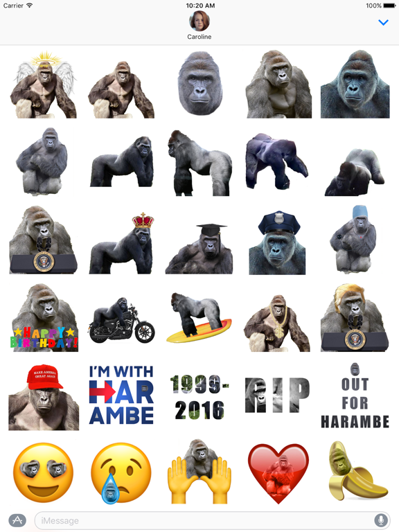 Screenshot #5 pour Harambe Sticker Pack
