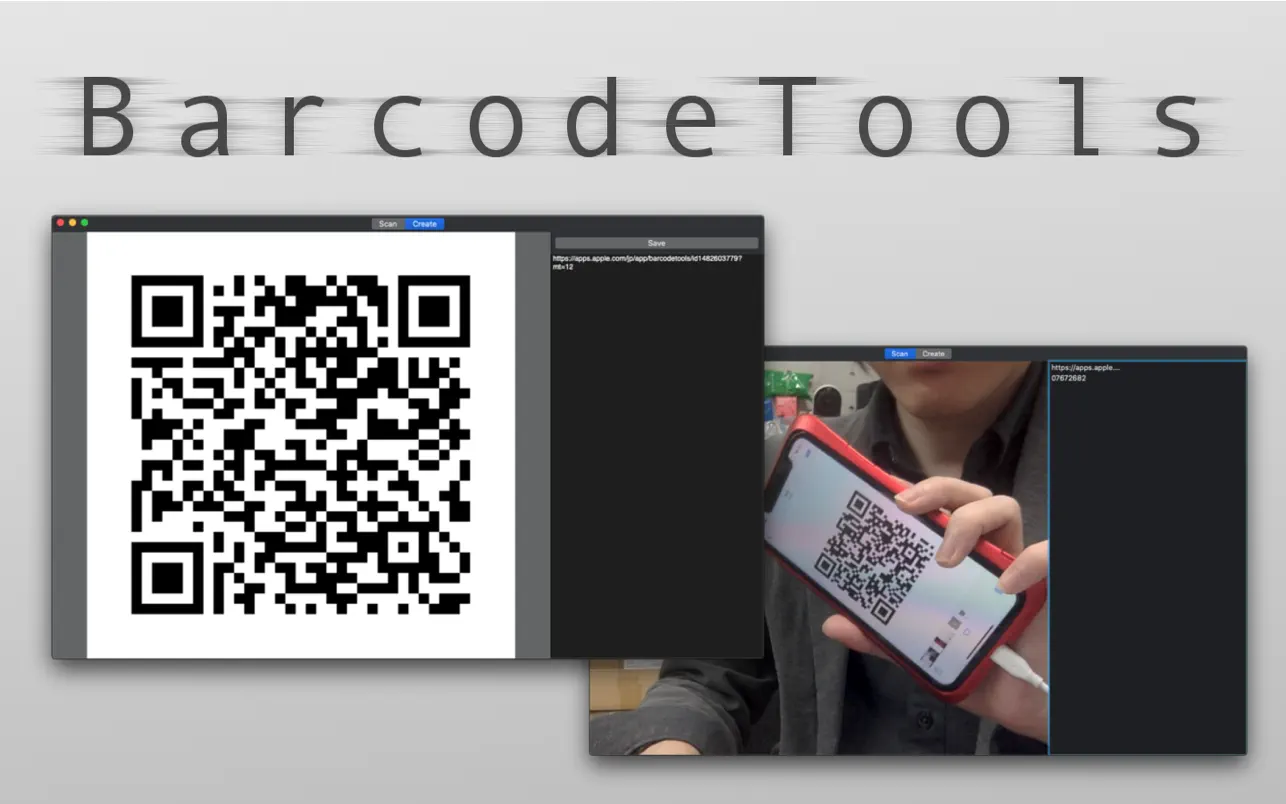 QR Code Reader :BarcodeTools (macOS) Ved: Masaharu Tsukamoto