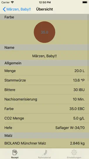 Screenshot von Brauhelfer 2 auf dem iPhone 7