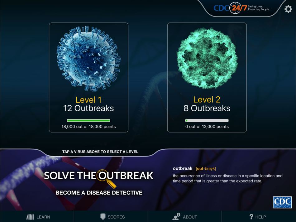 #1. Solve the Outbreak (iOS) 由: Centers For Disease Control and Prevention