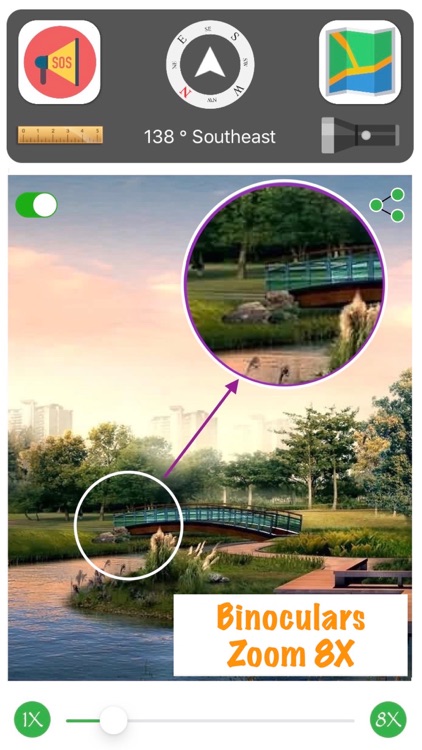 Binoculars, Compass, SOS Light